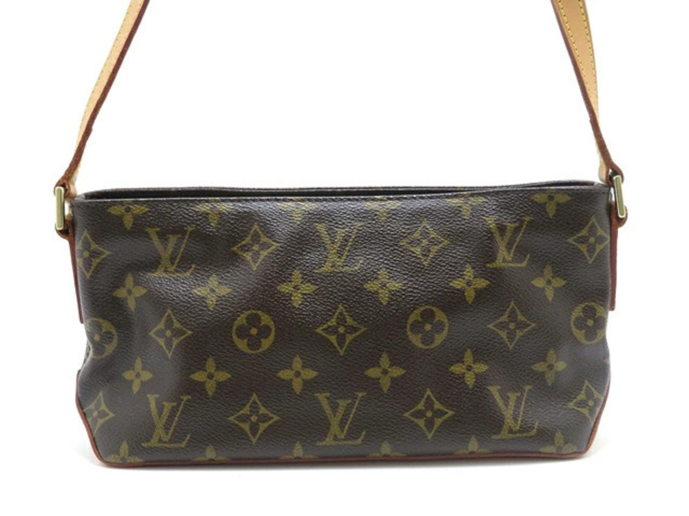 LOUIS VUITTON Trotteur Monogram Bag Shoulder Brown
